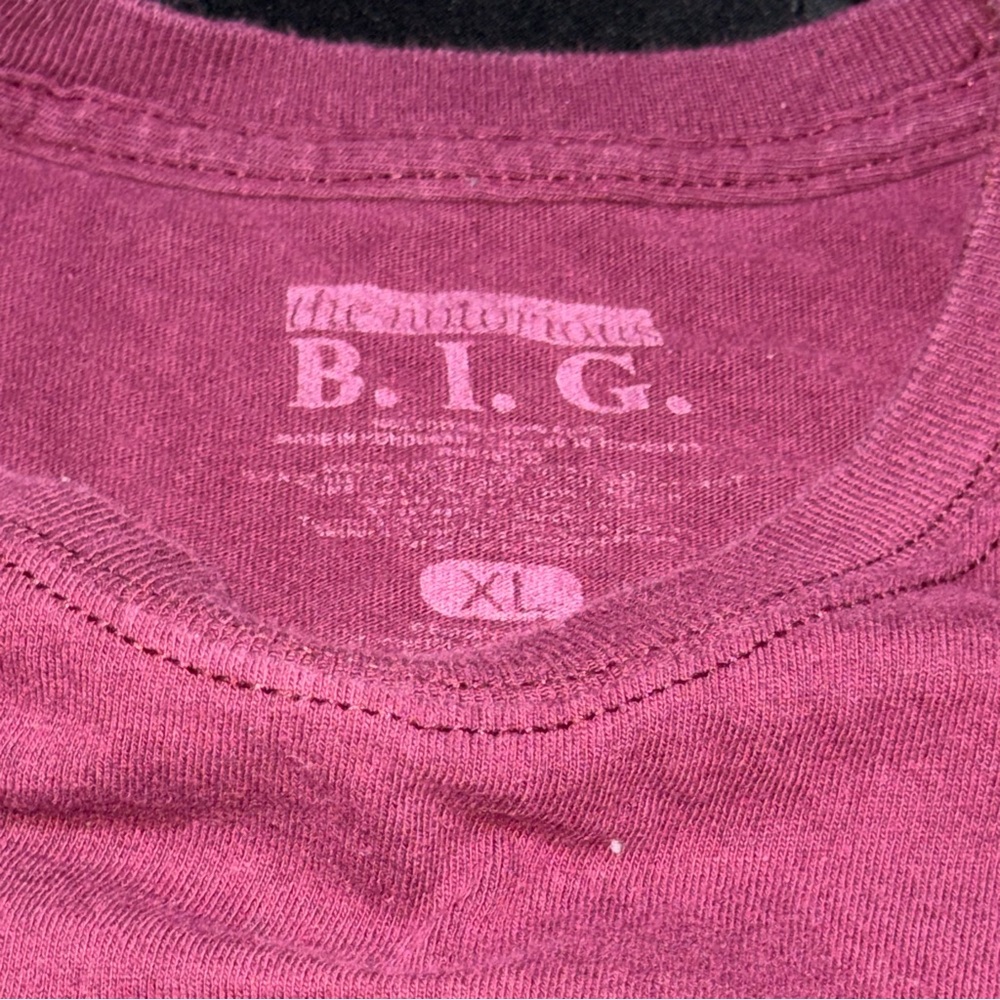 B.I.G. Notorious Big Graphic T Shirt Maroon XL The Notorious B.I.G. Rap Hip Hop‎ - Picture 4 of 4